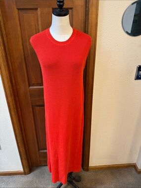 Everlane Red Sleeveless Knit Maxi Dress Size M